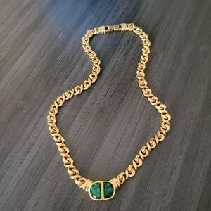 Vintage SAL Swarovski 1/2 Moon Crystal Fancy Link Chain necklace